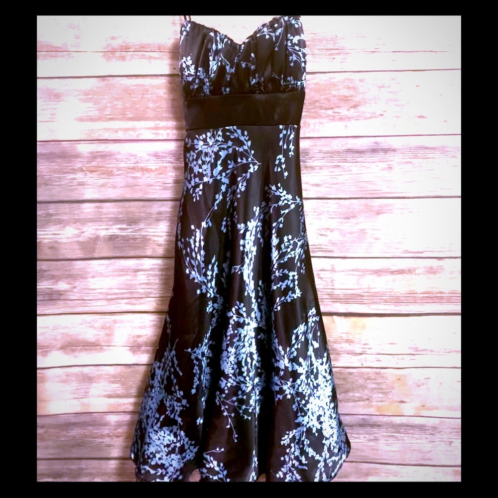 Speechless Black & Teal Midi Dress